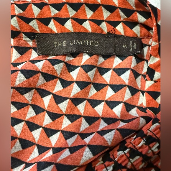 Limited Women's Geometric Print Orange and Black Blouse - Picture 7 of 9